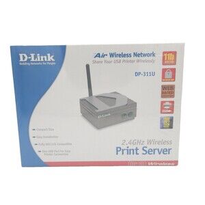 D-Link DP-311U Wireless USB Print Server Ethernet 10/100 11Mbps NIB